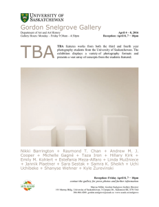 TBA Gordon Snelgrove Gallery