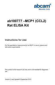 ab100777 –MCP1 (CCL2) Rat ELISA Kit Instructions for Use