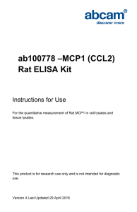ab100778 –MCP1 (CCL2) Rat ELISA Kit Instructions for Use