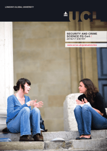 SECURITY AND CRIME SCIENCE PG Cert / 2016/17 ENTRY
