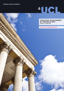 STRATEGIC MANAGEMENT OF PROJECTS MSc / 2016/17 ENTRY