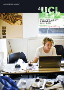 TRANSPORT AND CITY PLANNING MSc / 2016/17 ENTRY