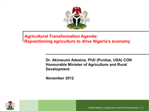 Agricultural Transformation Agenda: Repositioning agriculture to drive Nigeria’s economy