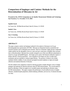 Comparison of Impinger and Canister Methods for the