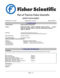 SAFETY DATA SHEET 1. Identification