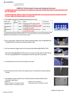 UCMR3 537 (Perfluorinated Compounds) Sampling Instructions