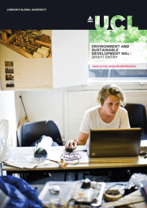 ENVIRONMENT AND SUSTAINABLE DEVELOPMENT MSc /