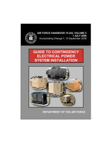 GUIDE TO CONTINGENCY ELECTRICAL POWER SYSTEM INSTALLATION DEPARTMENT OF THE AIR FORCE