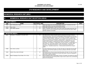 278 RESEARCH AND DEVELOPMENT BIOMEDICAL RESEARCH UNIT (BRU) JSN