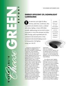 T REPORT ENERGY-EFFICIENT CFL DOWNLIGHT LUMINAIRES