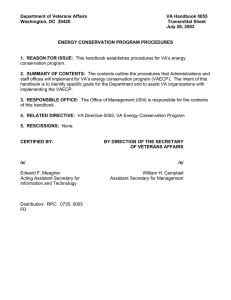 Department of Veterans Affairs VA Handbook 0055 Washington, DC  20420 Transmittal Sheet