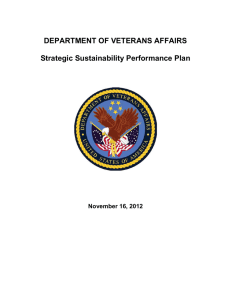 DEPARTMENT OF VETERANS AFFAIRS Strategic Sustainability Performance Plan November 16, 2012