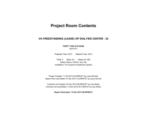 Project Room Contents