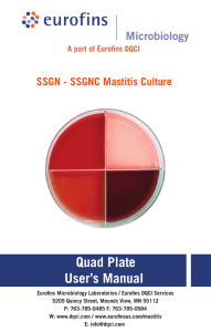 Quad Plate User’s Manual  SSGN - SSGNC Mastitis Culture