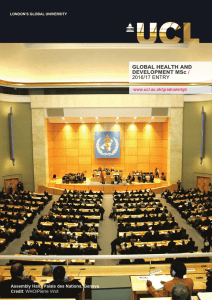 GLOBAL HEALTH AND DEVELOPMENT MSc / 2016/17 ENTRY