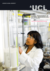 GLOBAL MANAGEMENT OF NATURAL RESOURCES MSc / 2016/17 ENTRY