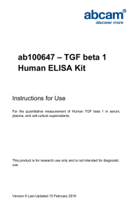 ab100647 – TGF beta 1 Human ELISA Kit Instructions for Use