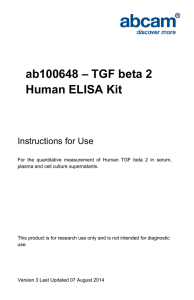 ab100648 – TGF beta 2 Human ELISA Kit Instructions for Use