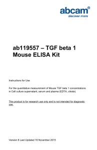 ab119557 – TGF beta 1 Mouse ELISA Kit