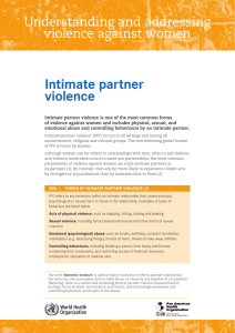 Intimate partner violence Understanding and addressing violence against women