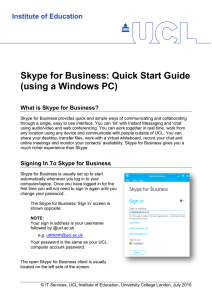 Skype for Business: Quick Start Guide (using a Windows PC)