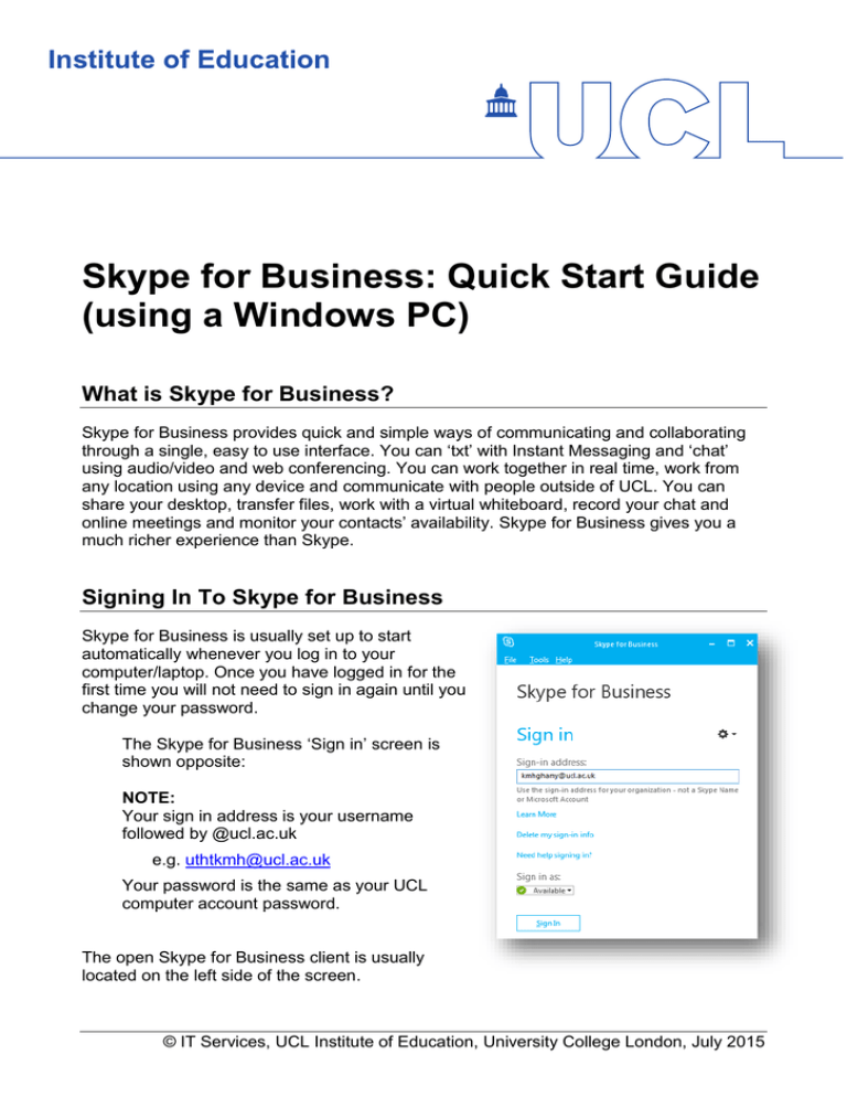 skype for business user guide