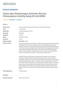 Tissue type Plasminogen Activator Human Chromogenic Activity Assay Kit ab108905