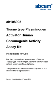 ab108905 Tissue type Plasminogen Activator Human Chromogenic Activity