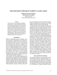 Interaction-based Authoring for Scalable Co-creative Agents  Mikhail Jacob, Brian Magerko