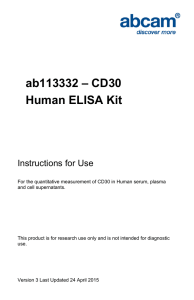 ab113332 – CD30 Human ELISA Kit Instructions for Use