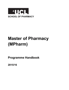 Master of Pharmacy (MPharm)  Programme Handbook