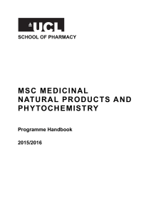 MSC MEDICINAL NATURAL PRODUCTS AND PHYTOCHEMISTRY