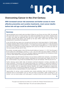 Overcoming Cancer in the 21st Century