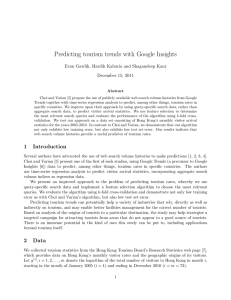 Predicting tourism trends with Google Insights December 15, 2011