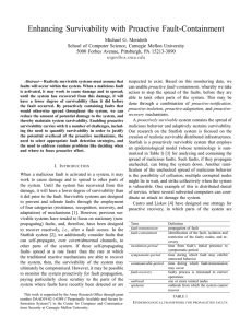 Enhancing Survivability with Proactive Fault-Containment