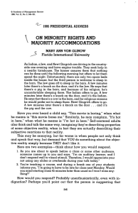 ON MINORITY RIGHTS AND MAJORITY ACCOMMODATIONS