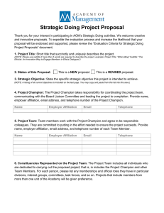 Strategic Doing Project Proposal