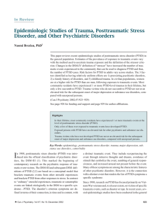 Epidemiologic Studies of Trauma, Posttraumatic Stress Disorder, and Other Psychiatric Disorders