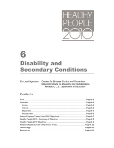 6 Disability and Secondary Conditions