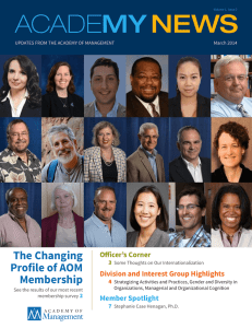 The Changing Profile of AOM Membership Officer’s Corner