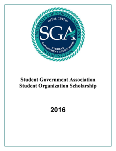 2016  Student Government Association Student Organization Scholarship