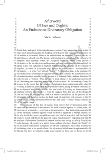 Afterword Of Ises and Oughts: An Endnote on Divinatory Obligation