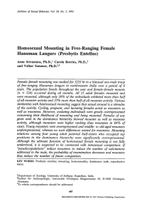 Homosexual  Mounting  in  Free-Ranging  Female