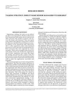 r Academy of Management Perspectives 2015, Vol. 29, No. 2. Online only