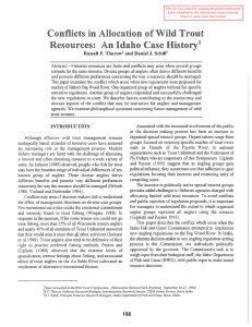 Conflicts in Allocation of Wild Trout 1 J. Schill