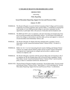 CT BOARD OF REGENTS FOR HIGHER EDUCATION RESOLUTION concerning