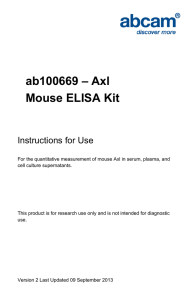 ab100669 – Axl Mouse ELISA Kit Instructions for Use