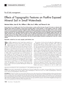 Effects of Topographic Features on Postfire Exposed fire &amp; fuels management