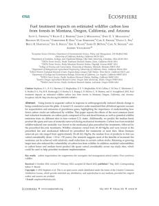 Fuel treatment impacts on estimated wildfire carbon loss