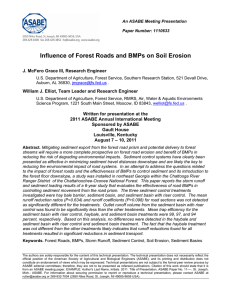 Influence of Forest Roads and BMPs on Soil Erosion